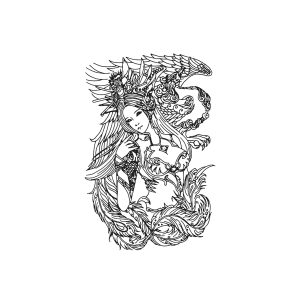 Chinese Girl And Phoenix