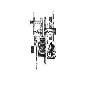 Dog Head Riding A Bicycle