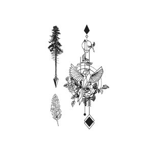 Bird Feather Tree Flowers