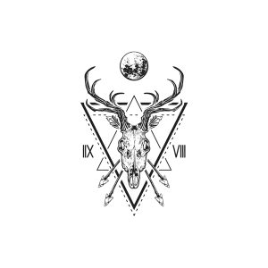 Deer Head Triangle Bow And Arrow