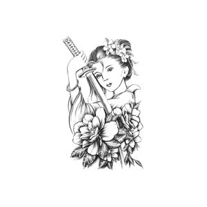 Japanese Woman Flower Samurai Sword TH-GZ-507