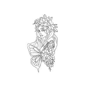 Butterfly Flower Woman