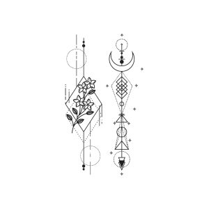 Geometric Pattern Flowers And Plants