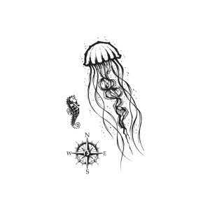 Jellyfish Seahorse Compass