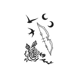 Swallow Rose Bow Moon