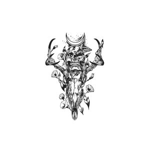 Antlers Skull Moon
