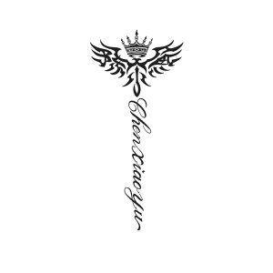 Crown Flame Pattern English Phrase