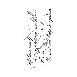 Phrase Moon Stars Feathers