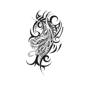 Flame Pattern Snake With Tongue Sticking Out