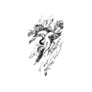 Red-Crowned Crane Sun Cloud