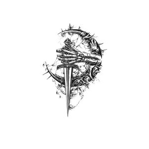 Moon Holding A Sword