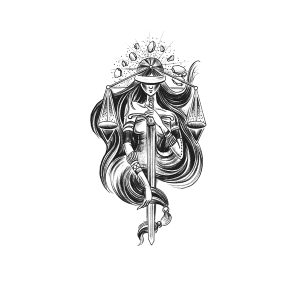Goddess Holding A Sword And A Fair Scale