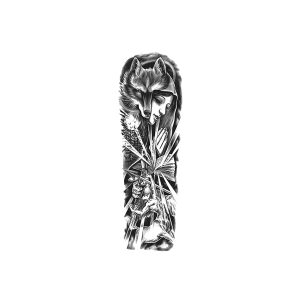 Full Sleeve Wolf Nun Bow And Arrow TH-GZQB-055