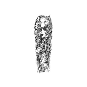 Full Sleeve Wolf Sword Woman Horse TH-GZQB-061