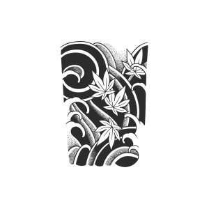 Japanese Style Wavy Maple Leaves