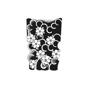 Japanese Style Wave Flowers