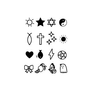 Ghost Bow Tie Star Lightning Cross